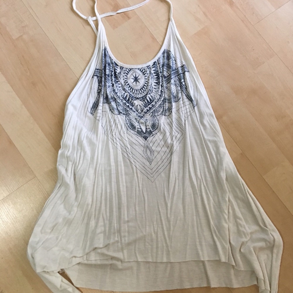 White tank with dream catcher on front